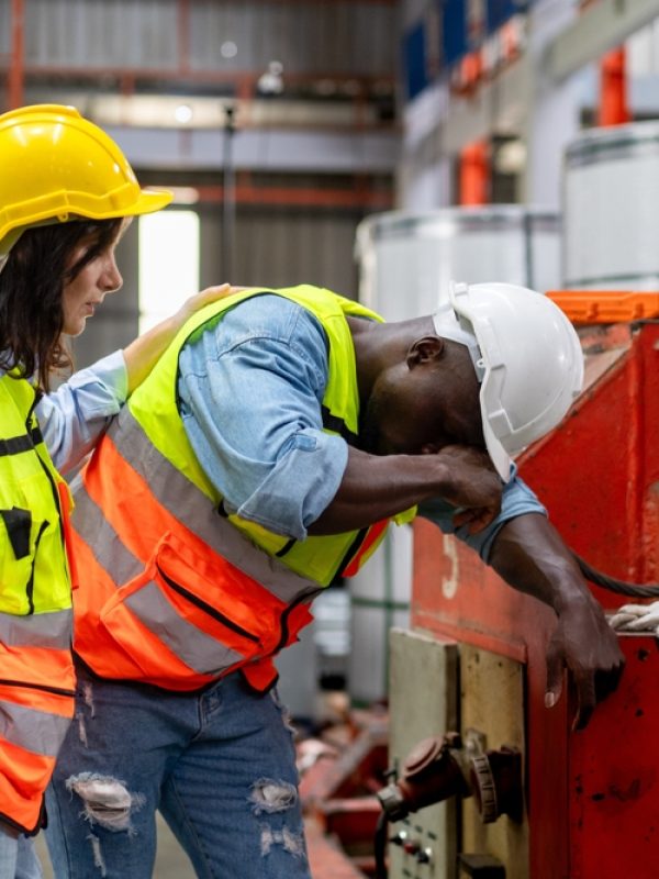 Tired,Male,Worker,Feeling,Sick,After,Stressed,Work,In,Manufacturing